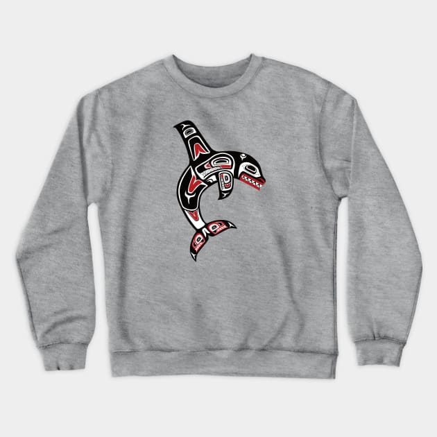 Pacific Northwest Native Orca Crewneck Sweatshirt by Beltschazar